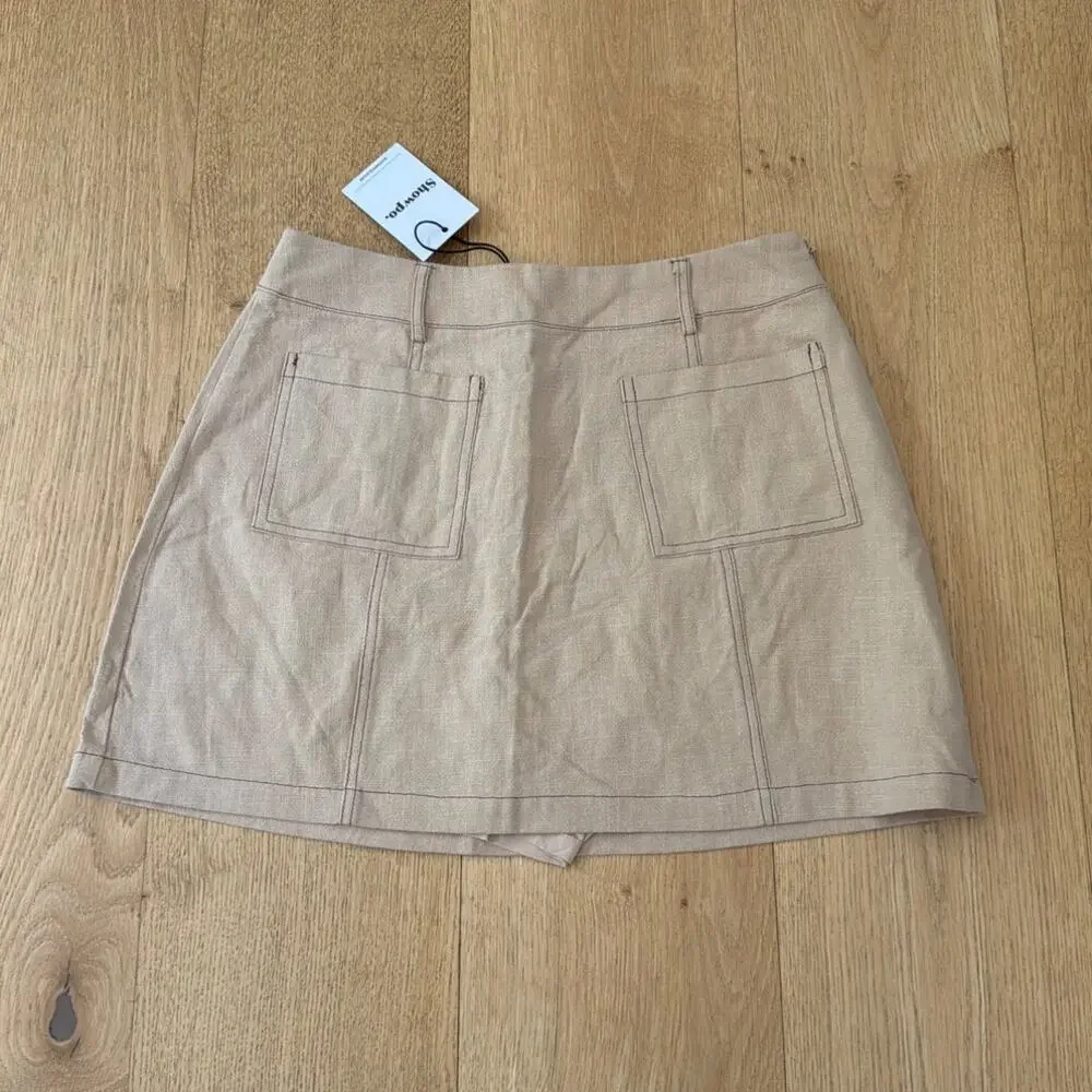 Showpo Skort Patch Pockets Size US4 Tan